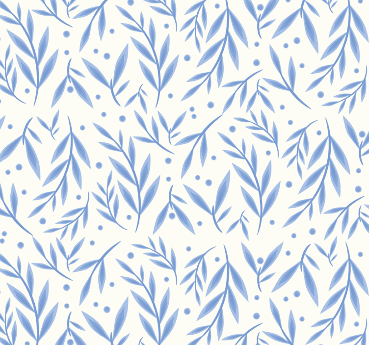 洁净墙纸蓝白图案 - TenStickers