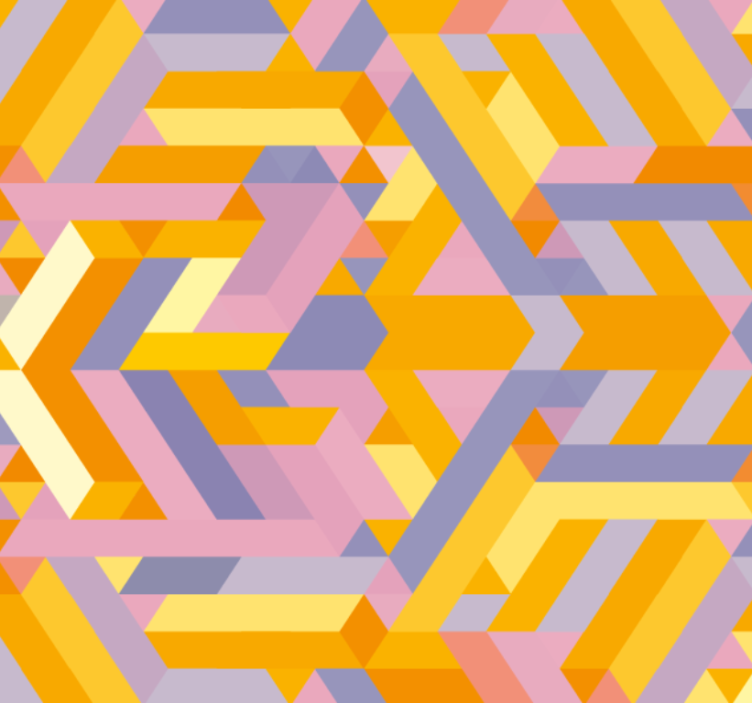 洁净墙纸几何图案重叠设计 - TenStickers