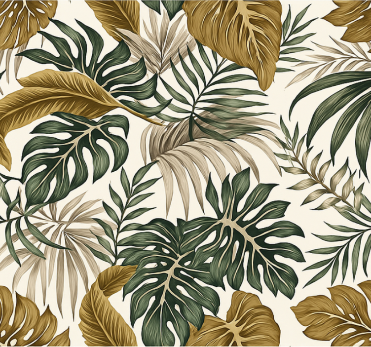 客厅墙纸中性花卉墙纸 - TenStickers