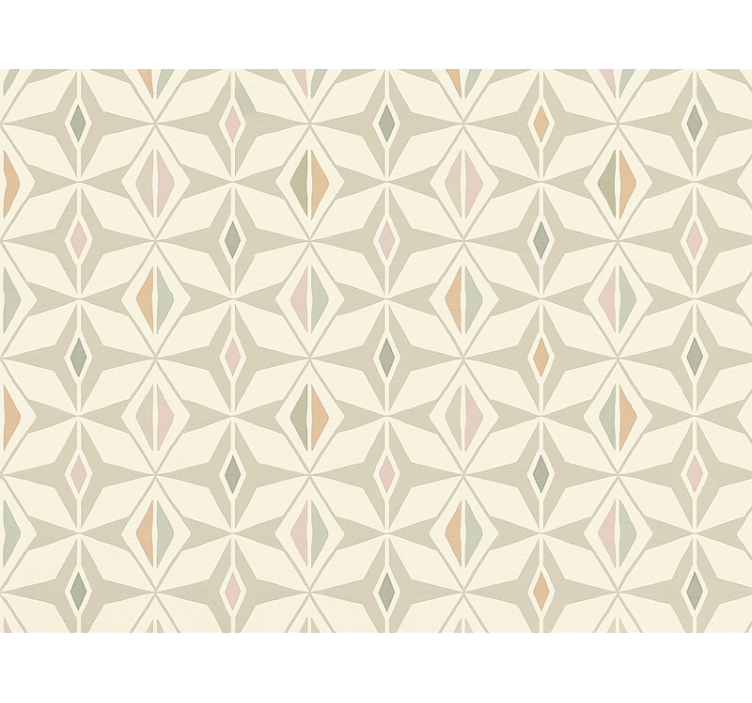 客厅墙纸展现多彩几何风格 - TenStickers