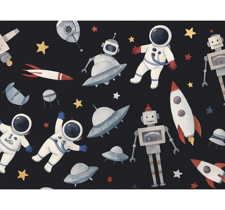 儿童墙纸宇宙小孩 - TenStickers