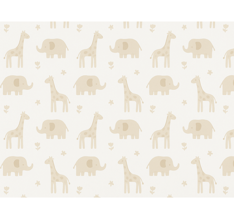 儿童墙纸适合儿童的中性色条纹图案 - TenStickers