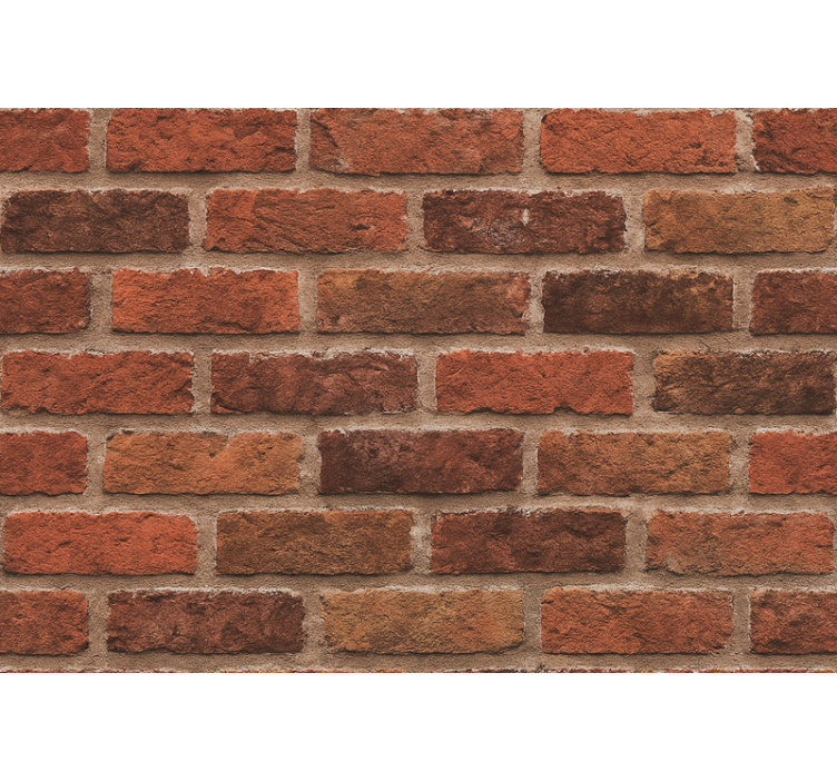 客厅墙纸红砖效果 - TenStickers