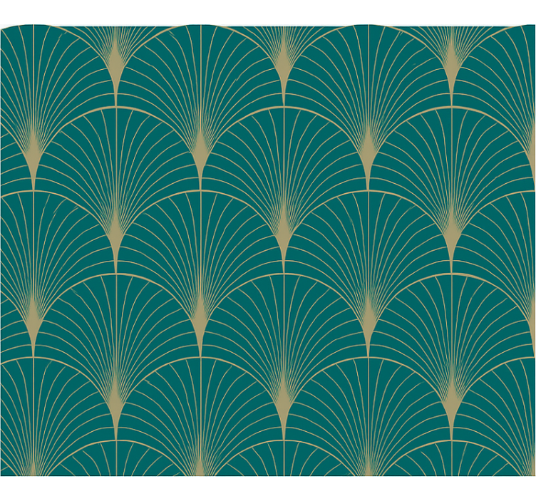 墙纸 主卧 蓝金艺术装饰 - TenStickers