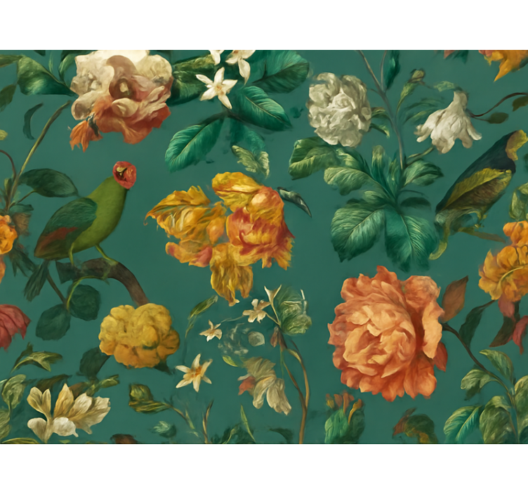 墙纸 主卧 深色花卉设计 - TenStickers