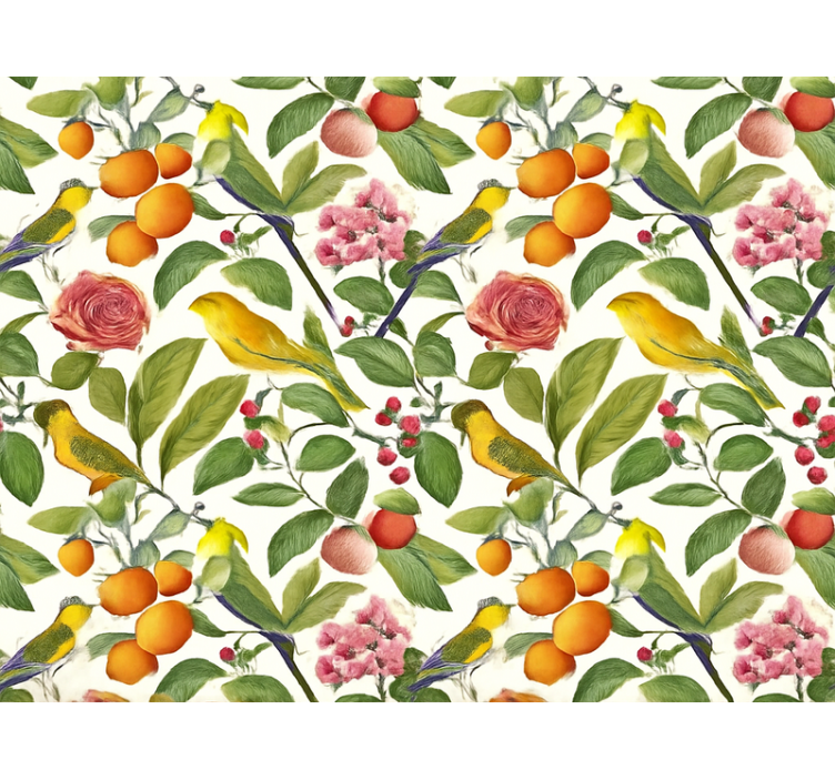 客厅墙纸展现异域丛林图案 - TenStickers