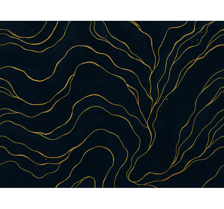 墙纸 主卧 深蓝金色大理石 - TenStickers