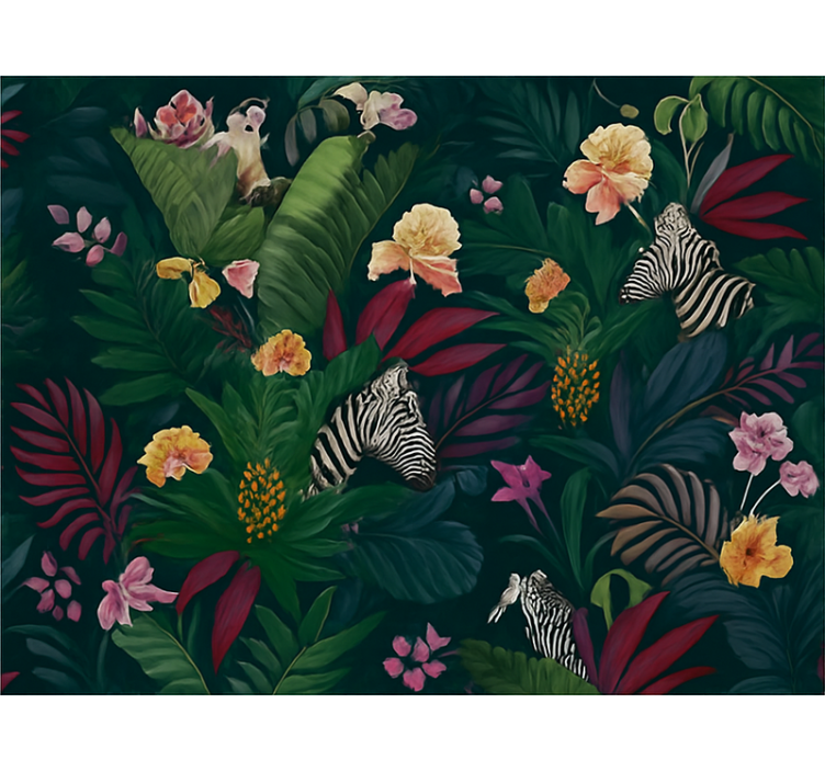 墙纸 主卧 色彩斑斓的异域热带图案 - TenStickers