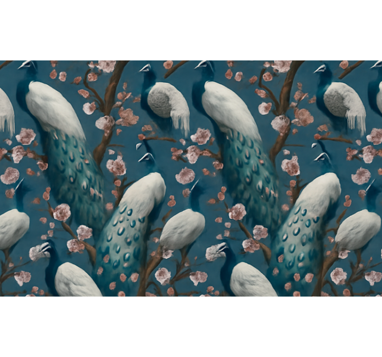 墙纸 主卧 优雅美丽的孔雀 - TenStickers