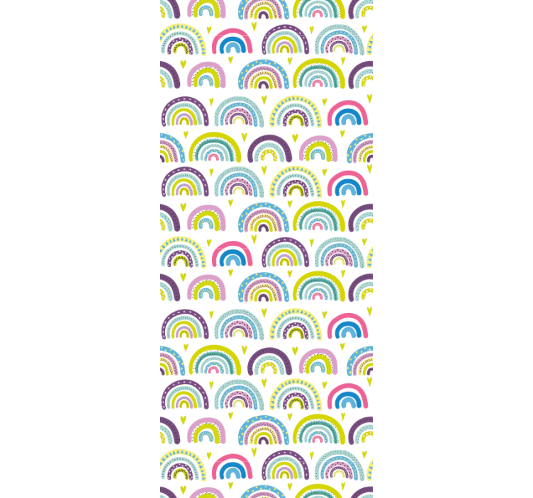 卧室墙纸装饰色彩斑斓的抽象彩虹图案 - TenStickers