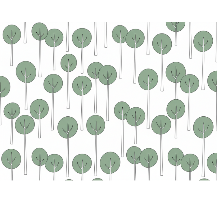 墙纸花卉极简树木图案 (b0881mpqfk) - TenStickers