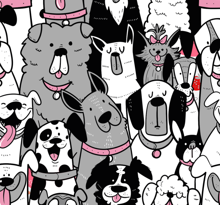 狗轮廓儿童壁纸 - TenStickers