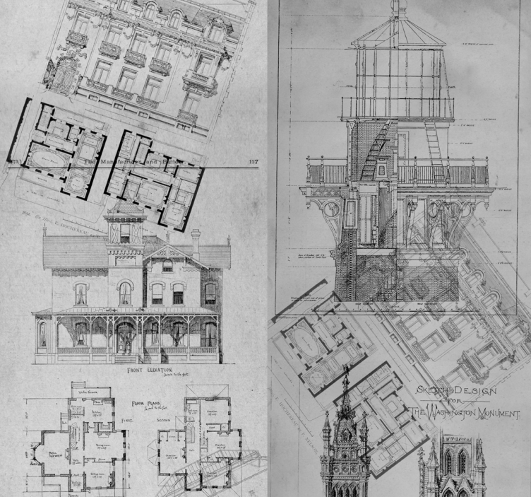 城市和乡村壁纸 建筑草图 - TenStickers