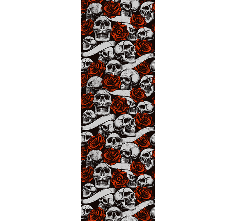 墙纸 艺术 哥特式骷髅花卉 - TenStickers