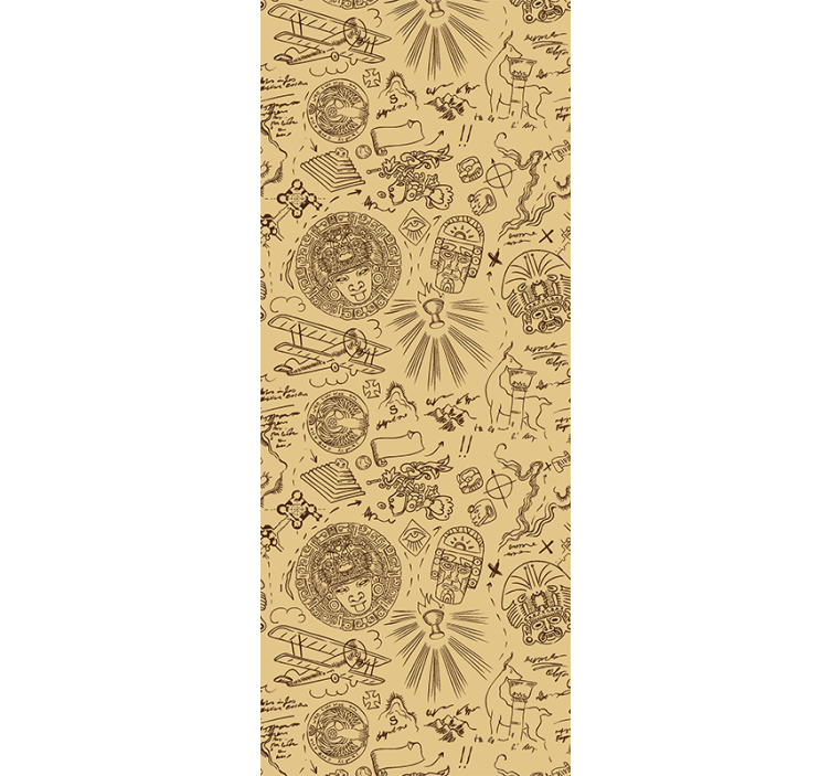 复古墙纸 复古探险草图 - TenStickers