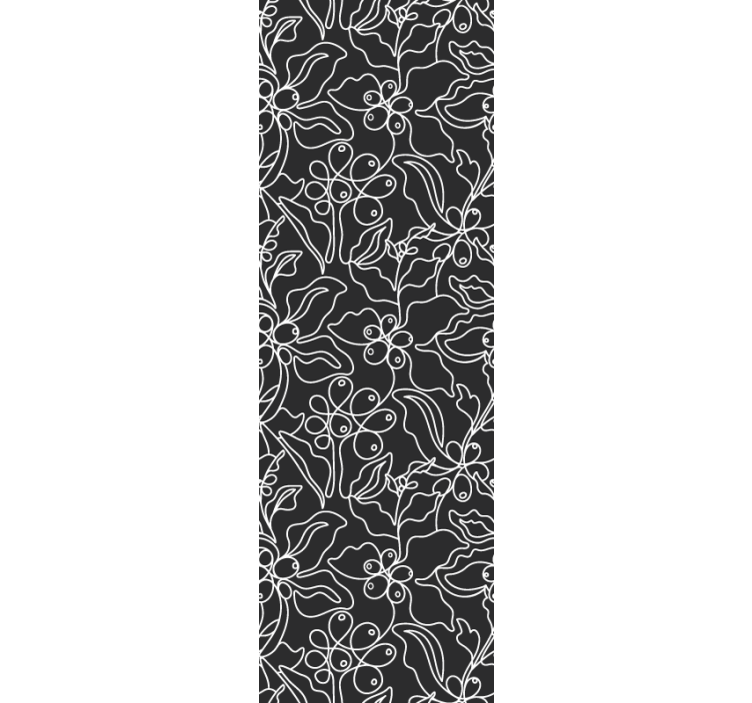 墙纸 树叶 花的轮廓 - TenStickers