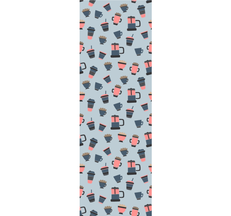 墙纸厨房 咖啡杯图案 - TenStickers