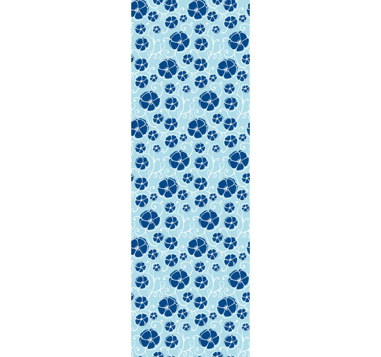 墙纸 花卉观赏 蓝色花卉瓷砖 - TenStickers