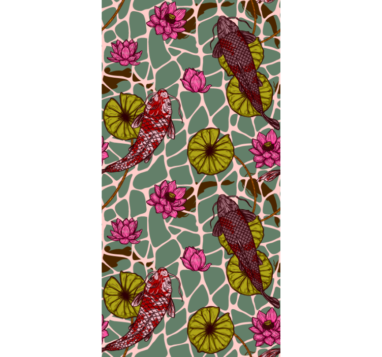 墙纸 鱼 锦鲤池图案 - TenStickers