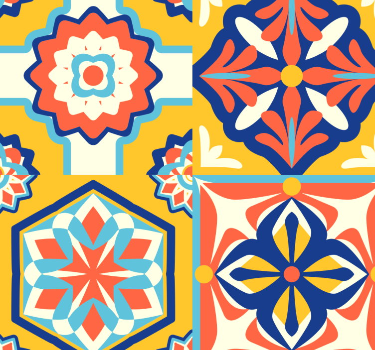 墙纸 瓷砖 几何瓷砖融合 - TenStickers