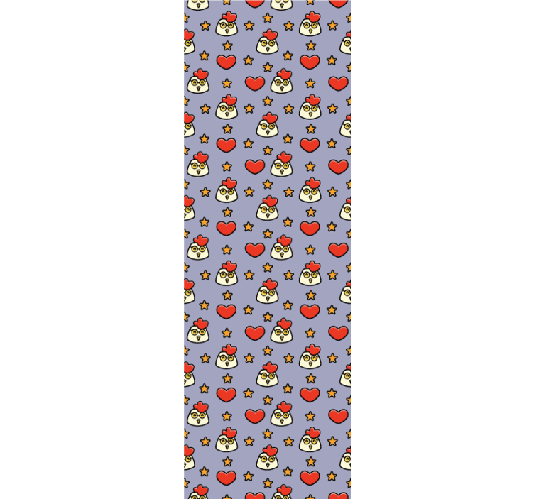 卡通鸡涂鸦图案壁纸 - TenStickers