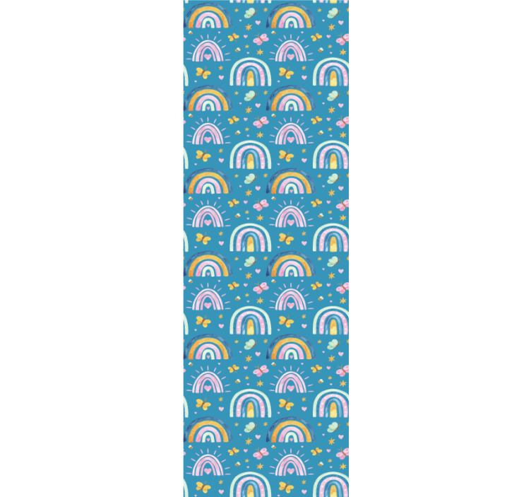 儿童墙纸蝴蝶彩虹图案 - TenStickers