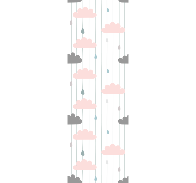 幼儿园墙纸 多云雨滴 - TenStickers