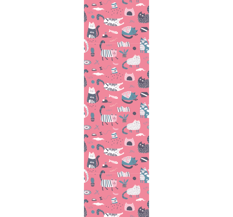 墙纸 猫 顽皮的猫咪插图 - TenStickers