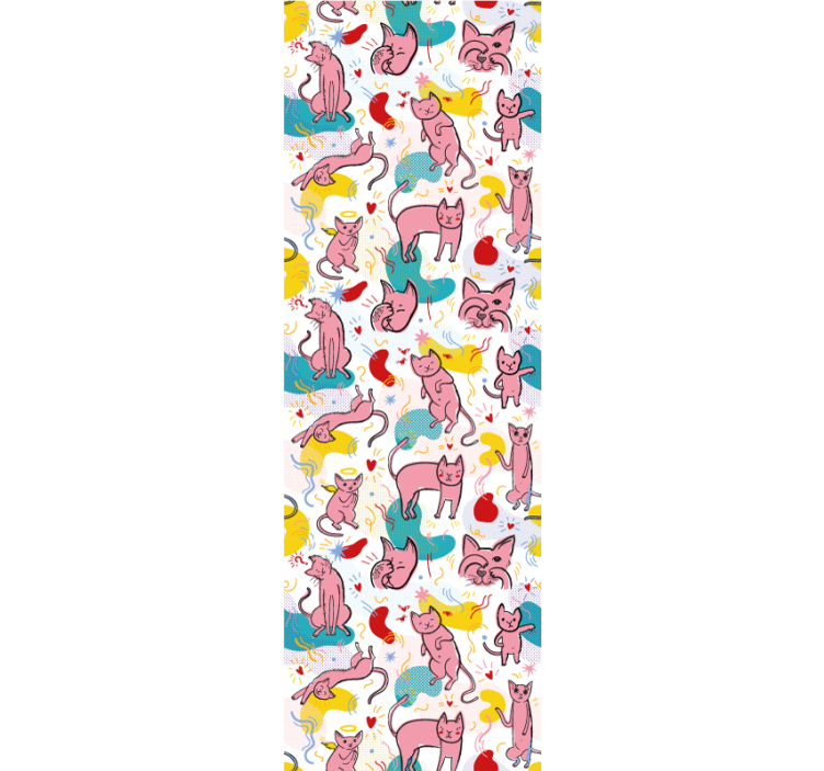 墙纸 猫 俏皮的猫科动物图案 - TenStickers