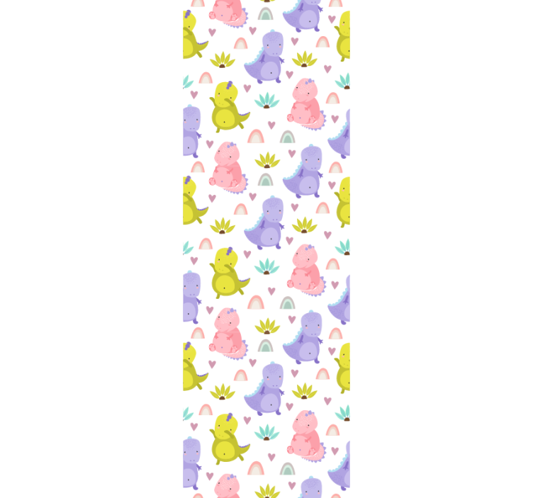 幼儿园墙纸 恐龙喜悦图案 - TenStickers