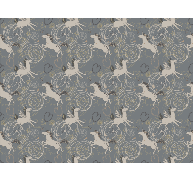 飞马独角兽黑暗儿童壁纸 - TenStickers