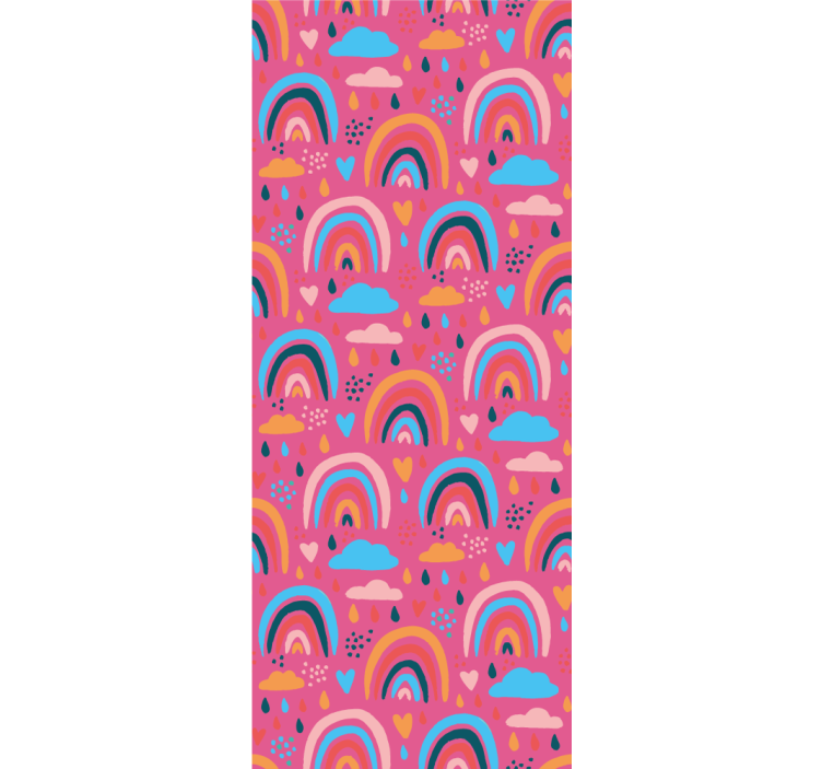 儿童墙纸 俏皮的彩虹图案 - TenStickers