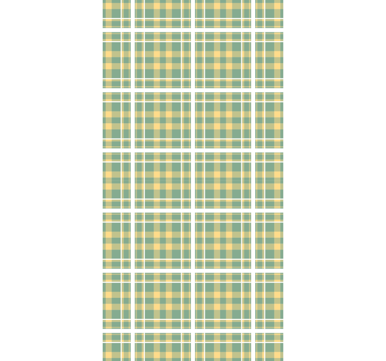 黄色，绿色，白色方格婚礼壁纸 - TenStickers