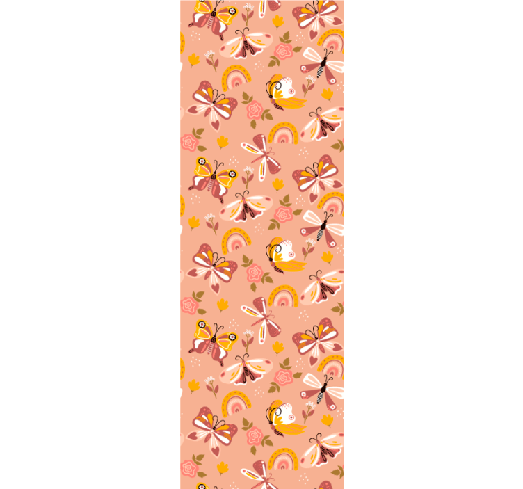 墙纸 蝴蝶壁纸 蝴蝶植物图案 - TenStickers