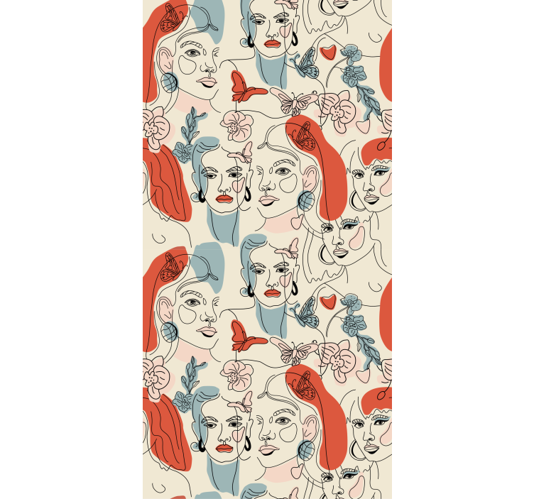 墙纸 艺术 女性线条艺术 - TenStickers