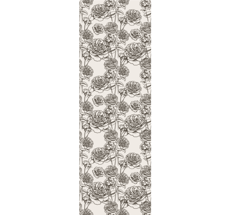 墙纸花卉 玫瑰素描 - TenStickers