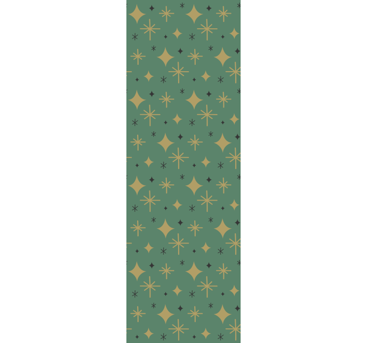 绿色装饰星星图案圣诞壁纸 - TenStickers