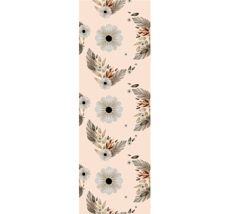 墙纸花卉与花卉叶子组合 - TenStickers