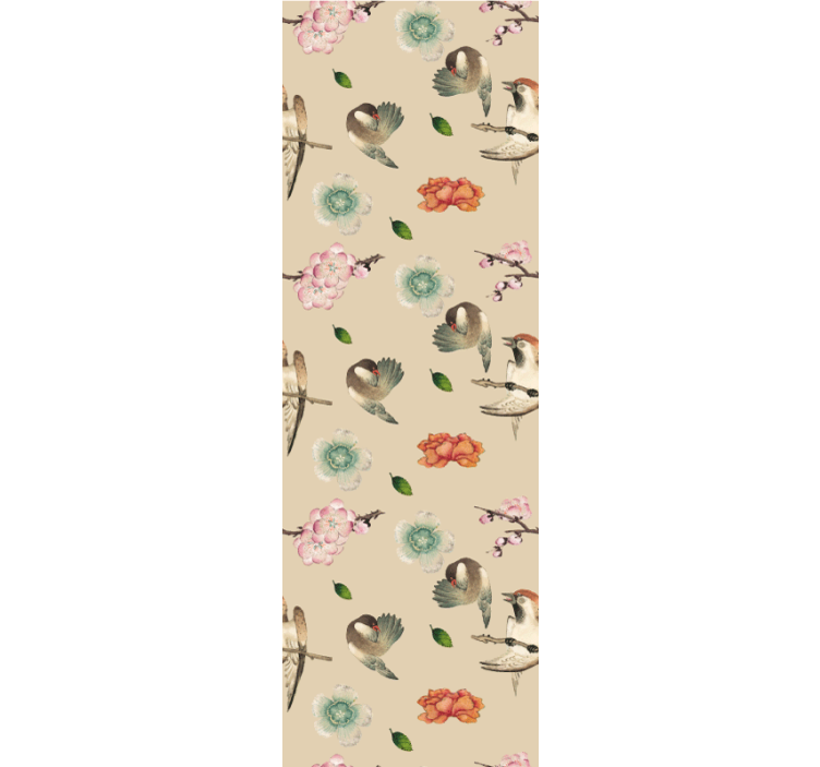 墙纸花卉迷人鸟儿绽放 - TenStickers