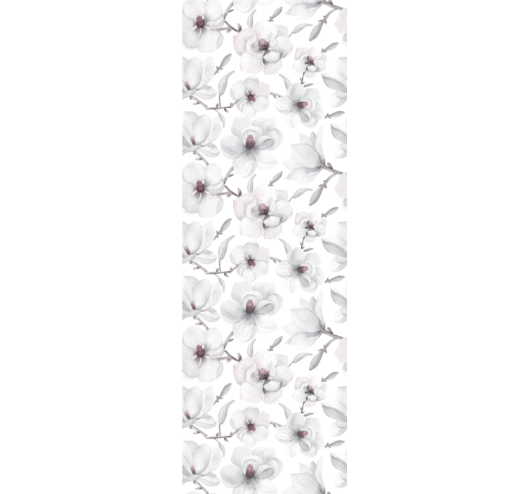 墙纸花卉优雅灰色图案 - TenStickers