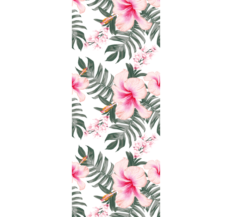 兰花玫瑰图案绚丽壁纸 - TenStickers