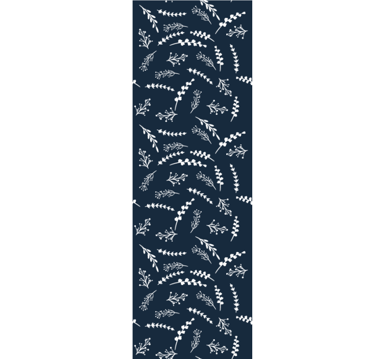 墙纸 树叶 精致蓝色图案 - TenStickers