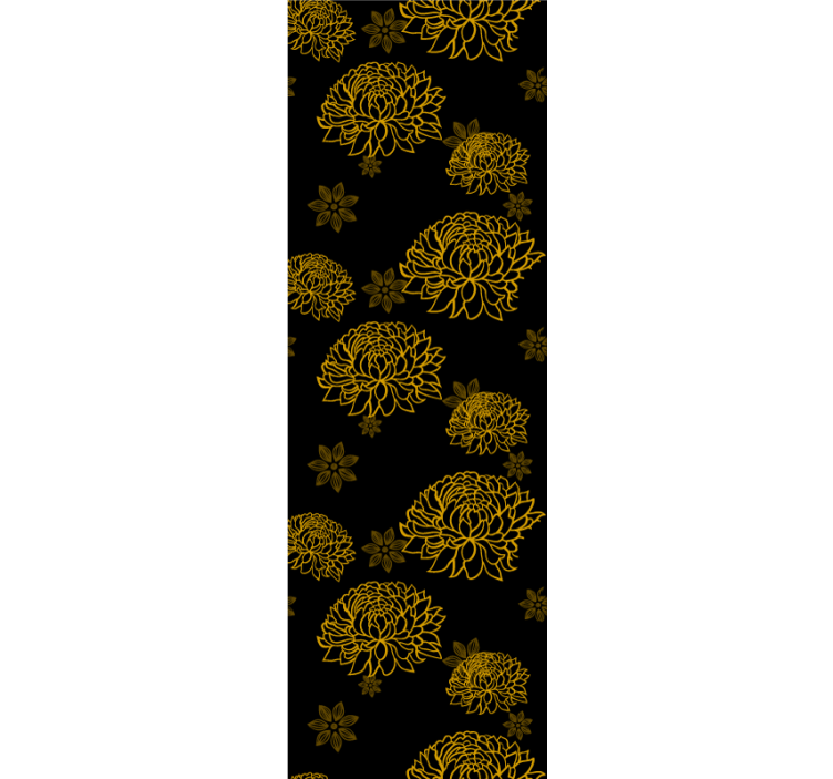 墙纸 花卉观赏 金色花卉图案 - TenStickers