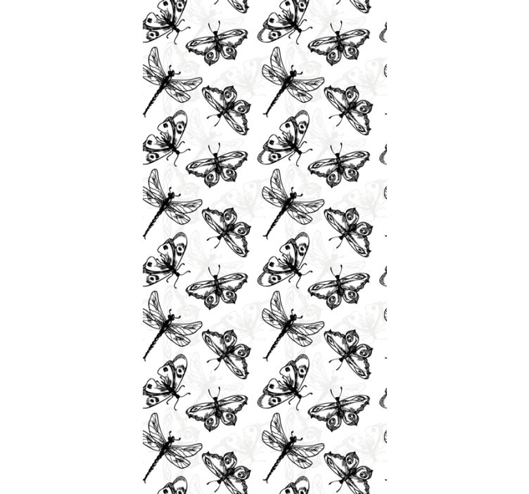 墙纸 蝴蝶壁纸 黑色蜻蜓 - TenStickers