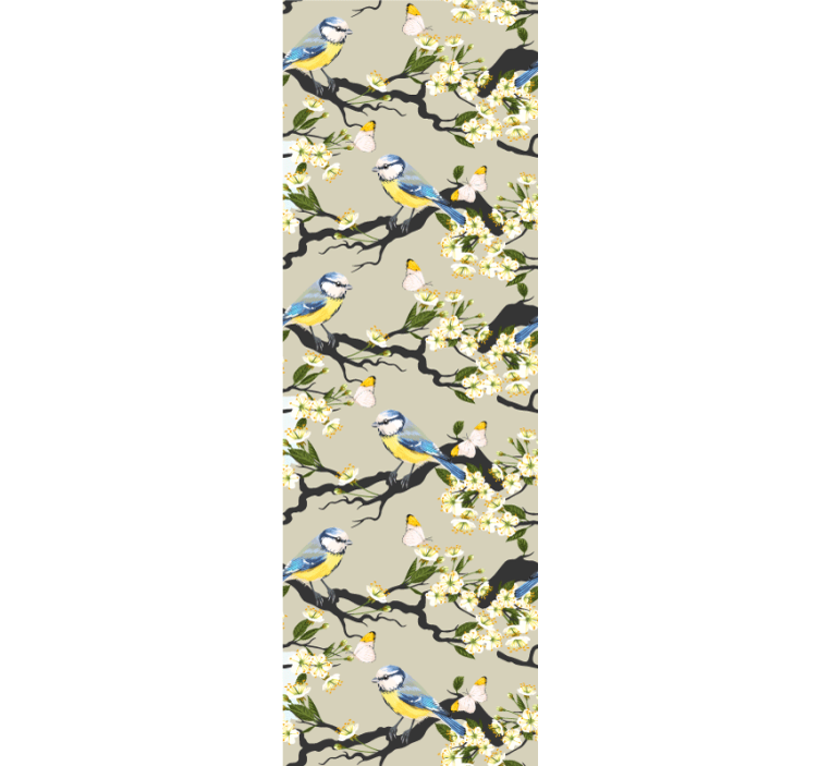 墙纸 鸟类 蓝雀与枝条 - TenStickers