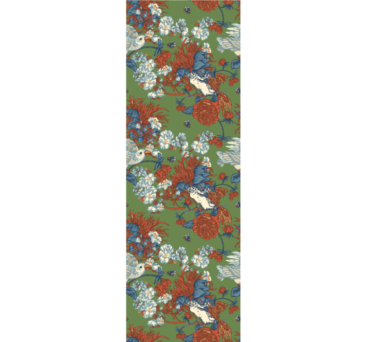 墙纸花卉在花丛中的鸟儿 - TenStickers