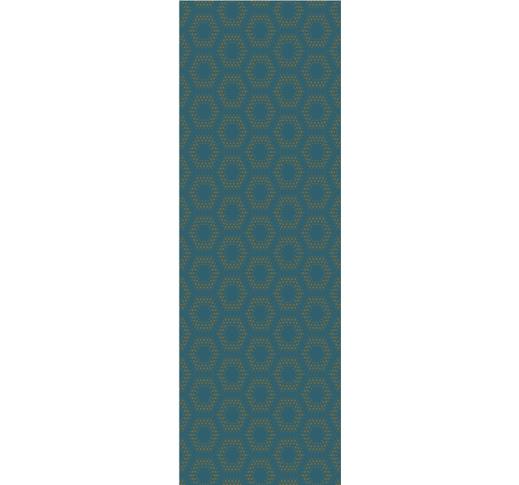 金色图案与蓝色背景壁纸 - TenStickers