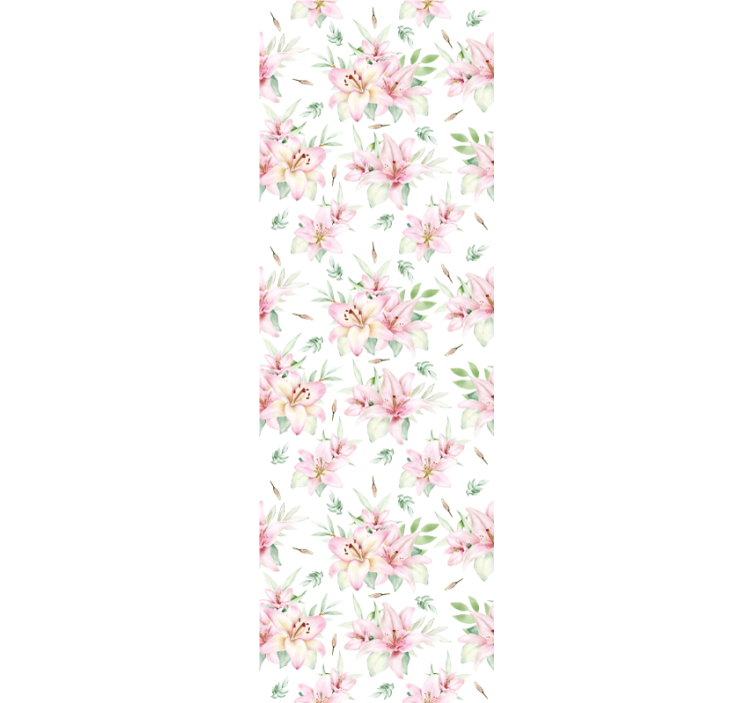 墙纸花卉粉白色花纹 - TenStickers