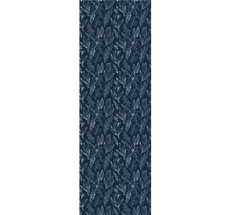 墙纸花卉蓝色盛开图案 - TenStickers