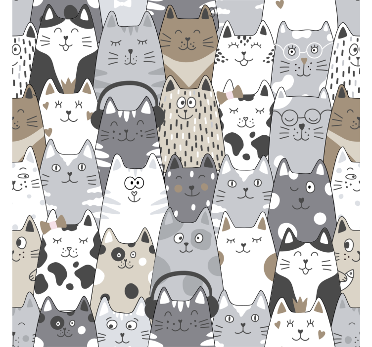 儿童墙纸 卡通猫 - TenStickers